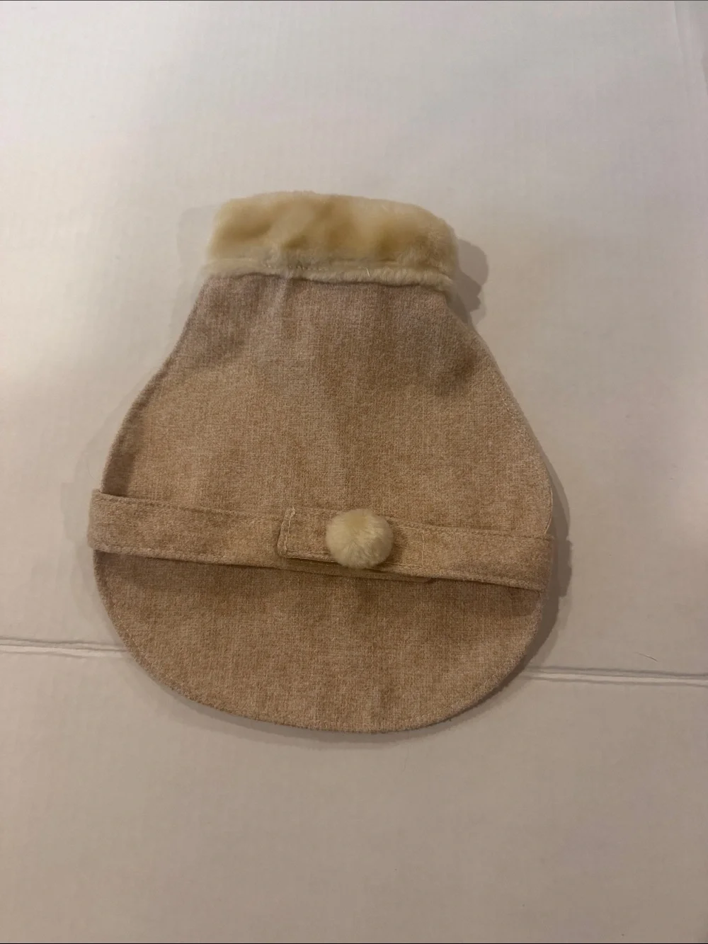 Beige Faux Fur Trim doggy wrap